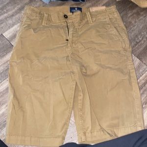 Never worn khaki shorts American Eagle.